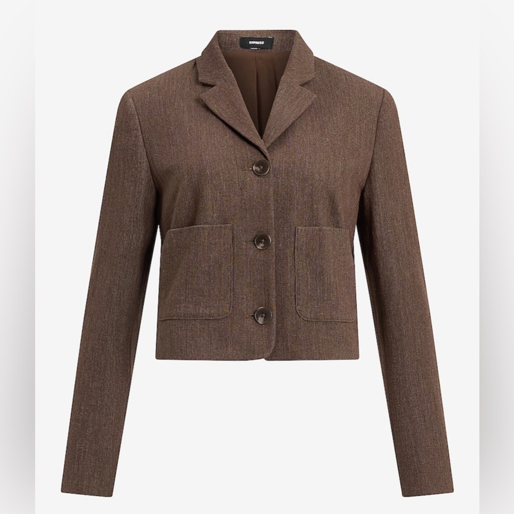 Cropped Slim Patch Pocket Blazer